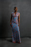 Paprika Draped Mesh Dress