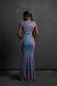 Paprika Draped Mesh Dress