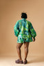 Seashell Print Kimono Top & Flared Shorts Set