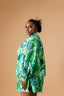 Seashell Print Kimono Top & Flared Shorts Set
