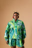 Seashell Print Kimono Top & Flared Shorts Set