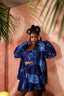 Seashell Print Kimono Top & Flared Shorts Set