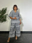 Mixed Print Handwoven Culotte & Shirt Set