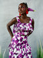 Blossom Print Linen Skirt Set half side view. For Style's Sake Summer Reverie Resort Collection