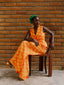 FSS Icon Print Linen Pants Set sitting side view. For Style's Sake Summer Reverie Resort Collection