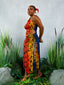 Pemi batik print cut-out dress side view. Adjustable side cut-out detail by For Style's Sake