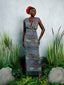 Yadi Handwoven Skirt Set in grey multicolour recycled cotton. Artisan handwoven co-ord by For Style's Sake Summer Reverie Resort Collection