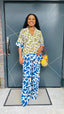 Pam Mixed Print Linen Pant Set