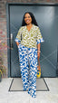 Pam Mixed Print Linen Pant Set