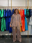 Striped Organdy Shirt/Pant Set