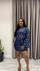 Sisi Lace Cropped Top & Mini Damask Skirt