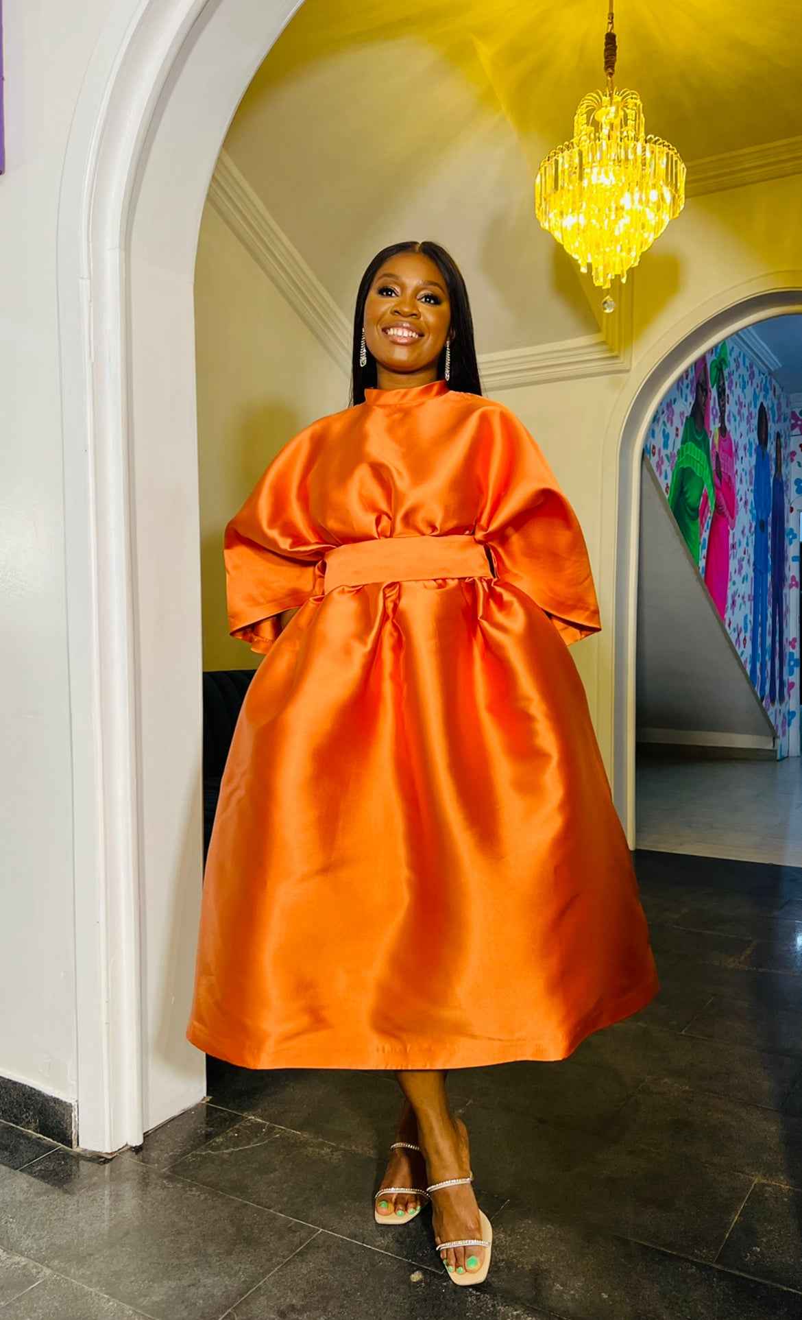 taffeta dress Gathered Silk – For Style Sake waist tie Songbird Barbie 1995 Colour:Pink 838
