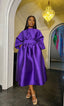 Gathered Silk Taffeta Dress