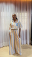 Striped Linen Shirt & Pants Set with FSS Monogram Pocket Detail