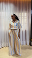 Striped Linen Shirt & Pants Set with FSS Monogram Pocket Detail