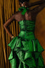 Green Seashell Ruffle Maxi Dress (Brocade)