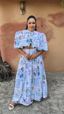 Riviera Linen Ruffle Top & Skirt Set