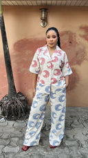 Pam Mixed Print Linen Pant Set