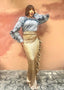 Metallic Plisse Iro/Buba with Ruffles